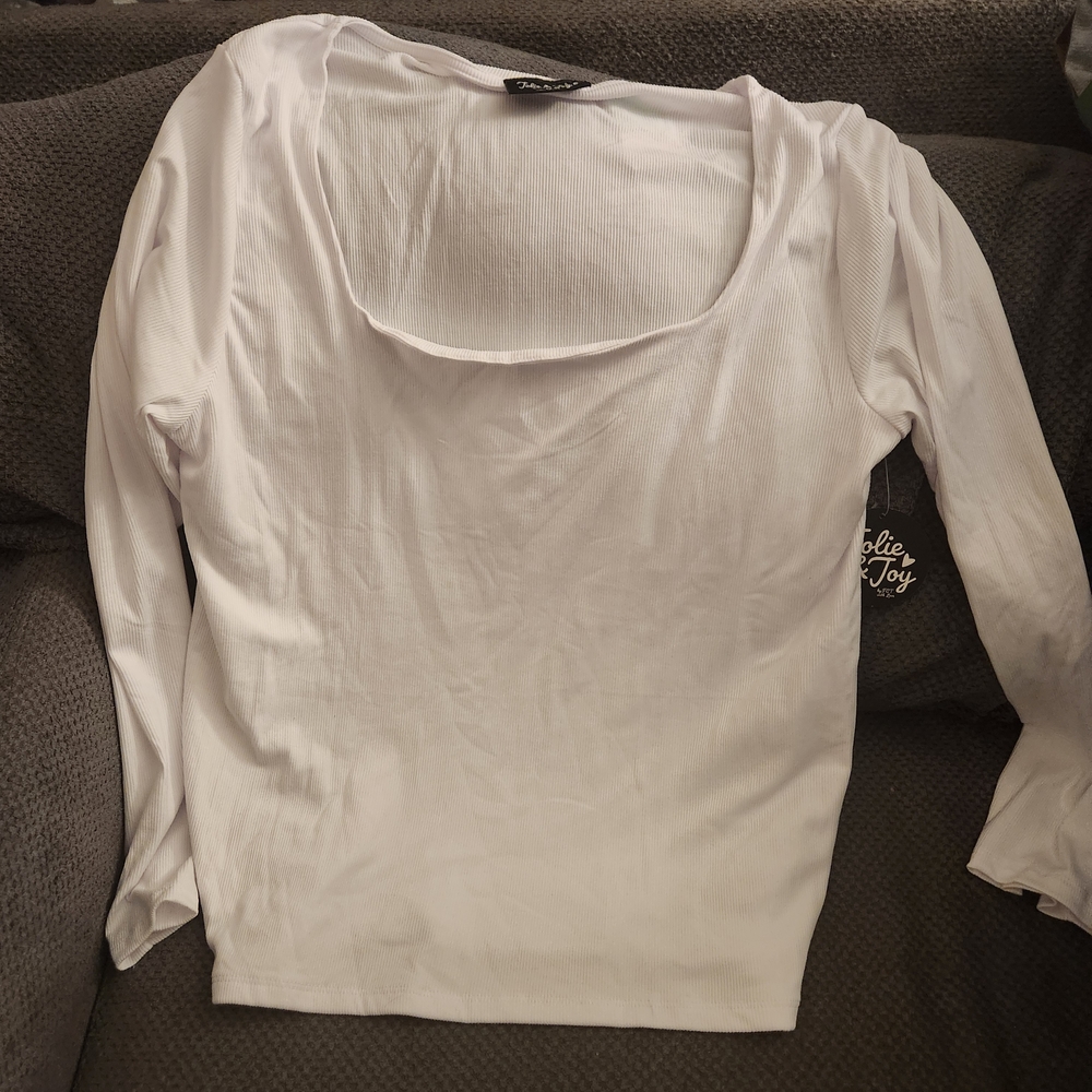 Elegant White Long Sleeve Women's Top